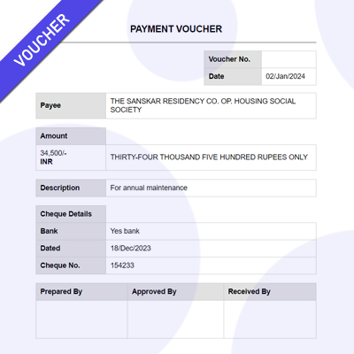 Cheque Voucher Printing