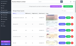 Cheque Layouts Listing